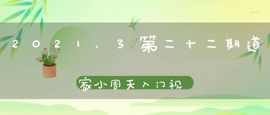 2021.3第二十二期道家小周天入门视频教学