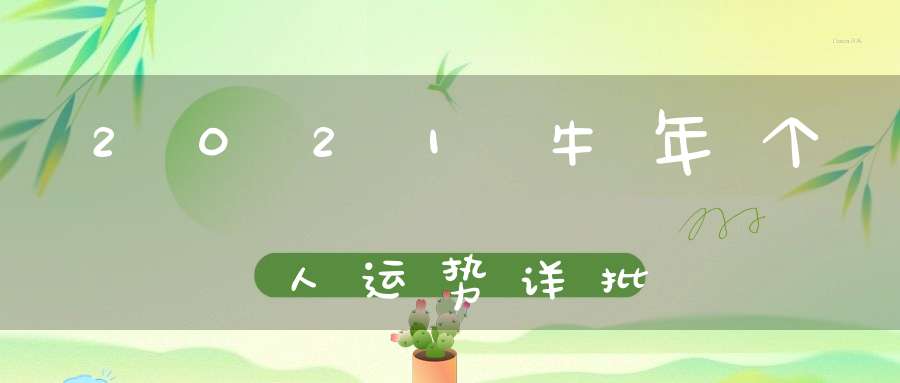 2021牛年个人运势详批