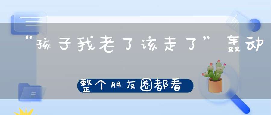 “孩子我老了该走了”轰动整个朋友圈都看看吧！