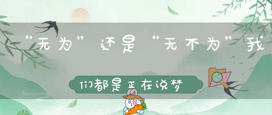 “无为”还是“无不为”我们都是正在说梦的痴人用此生去完成修行的愿！