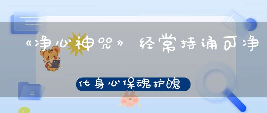 《净心神咒》经常持诵可净化身心保魂护魄福智双全！