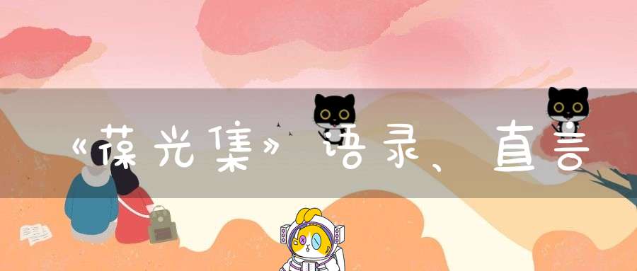 《葆光集》语录、直言