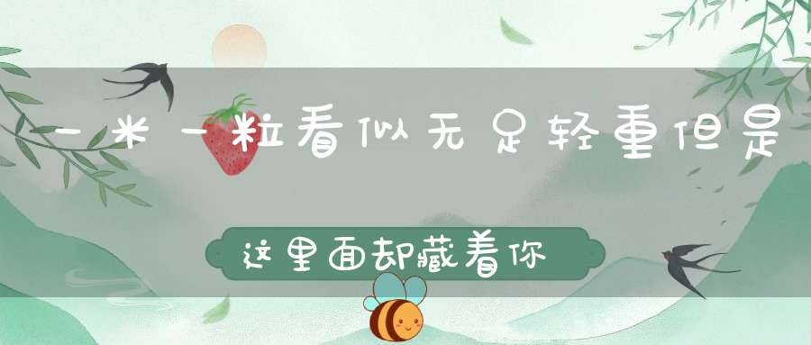 一米一粒看似无足轻重但是这里面却藏着你一生的福报