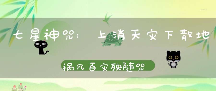 七星神咒:上消天灾下散地祸凡百灾殃随咒即灭!