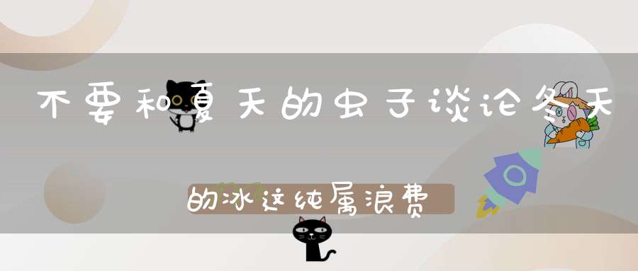 不要和夏天的虫子谈论冬天的冰这纯属浪费时间