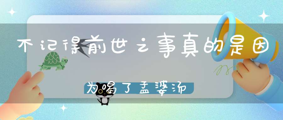 不记得前世之事真的是因为喝了孟婆汤