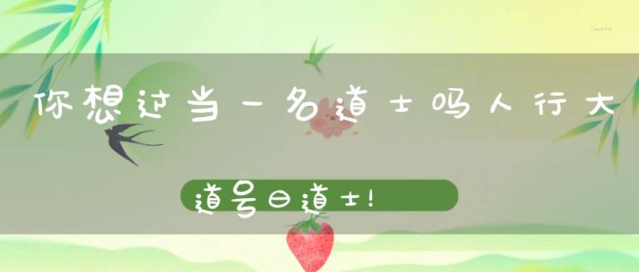 你想过当一名道士吗人行大道号曰道士！