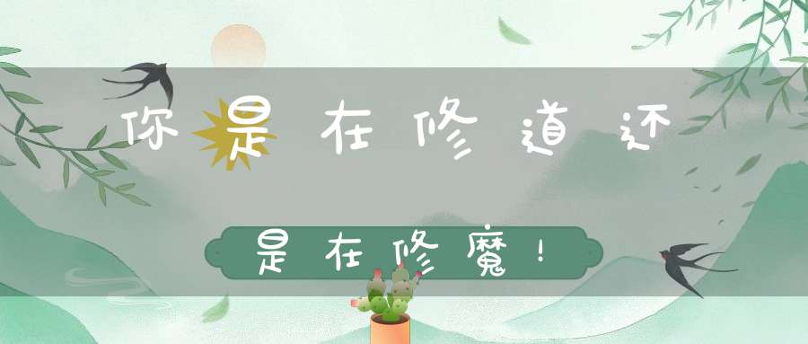 你是在修道还是在修魔！