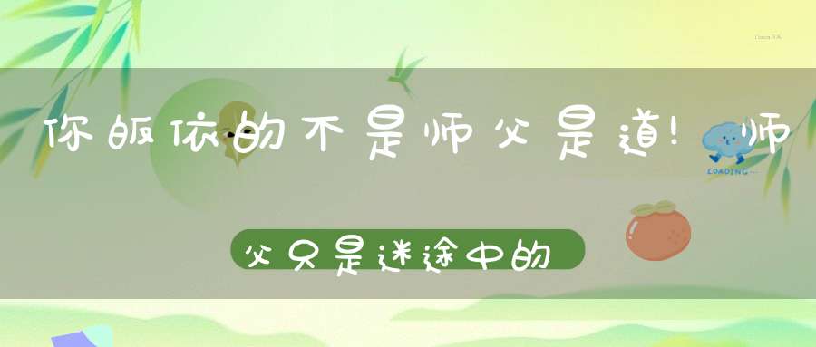 你皈依的不是师父是道!师父只是迷途中的引路人!