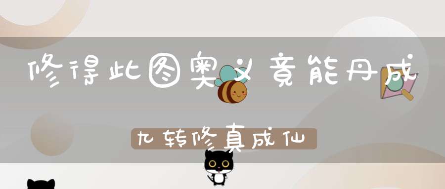 修得此图奥义竟能丹成九转修真成仙