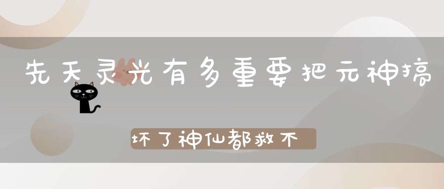 先天灵光有多重要把元神搞坏了神仙都救不了！