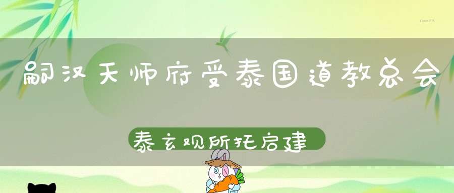 嗣汉天师府受泰国道教总会泰玄观所托启建“和瘟酌饯道场”