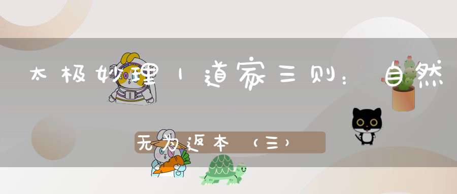 太极妙理｜道家三则：自然无为返本（三）