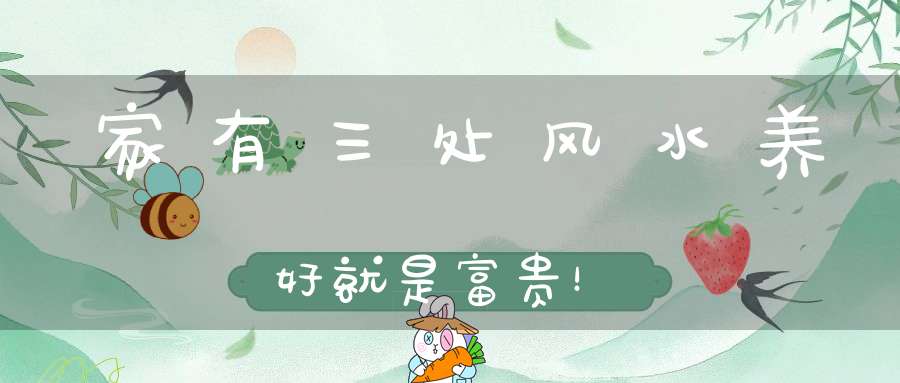 家有三处风水养好就是富贵！