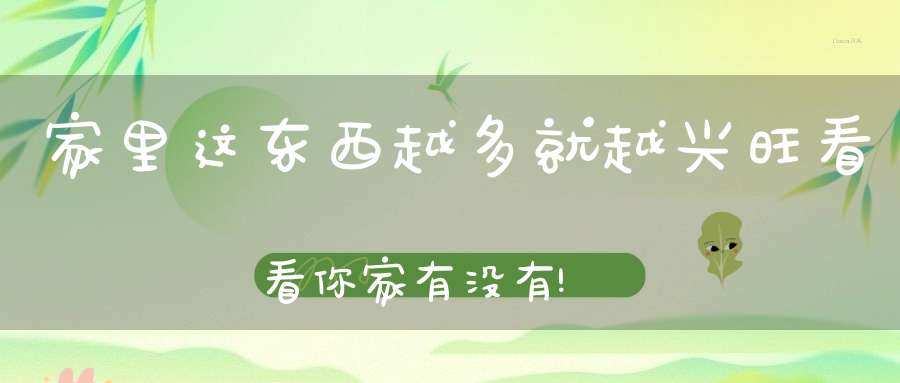 家里这东西越多就越兴旺看看你家有没有!