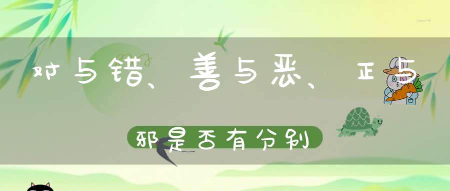 对与错、善与恶、正与邪是否有分别