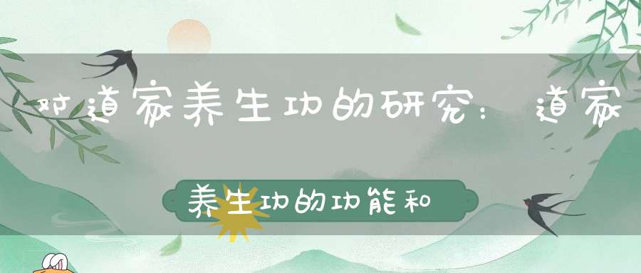 对道家养生功的研究：道家养生功的功能和理论基础