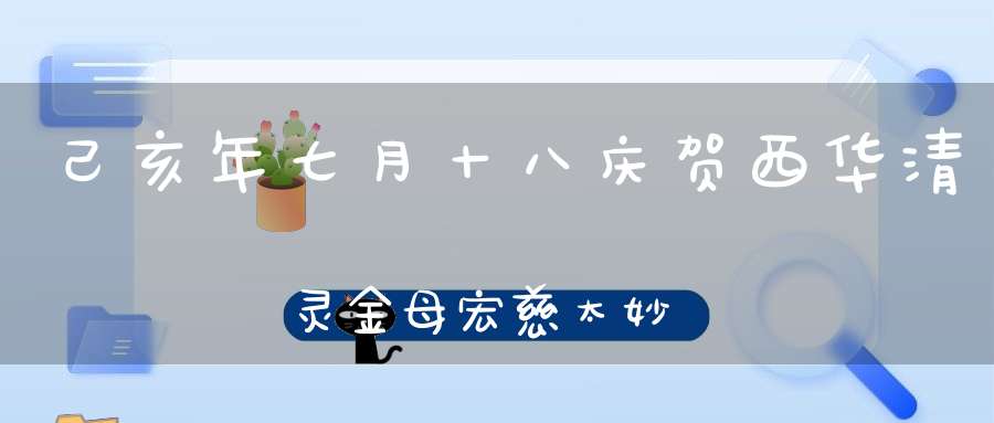 己亥年七月十八庆贺西华清灵金母宏慈太妙无上元君圣诞