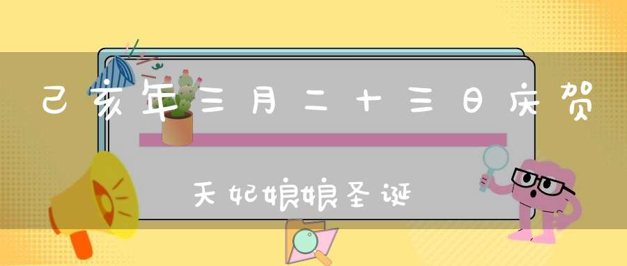己亥年三月二十三日庆贺天妃娘娘圣诞