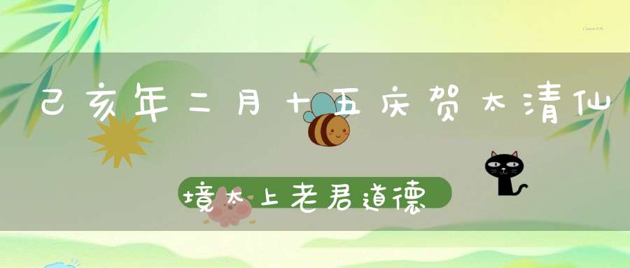 己亥年二月十五庆贺太清仙境太上老君道德天尊圣诞