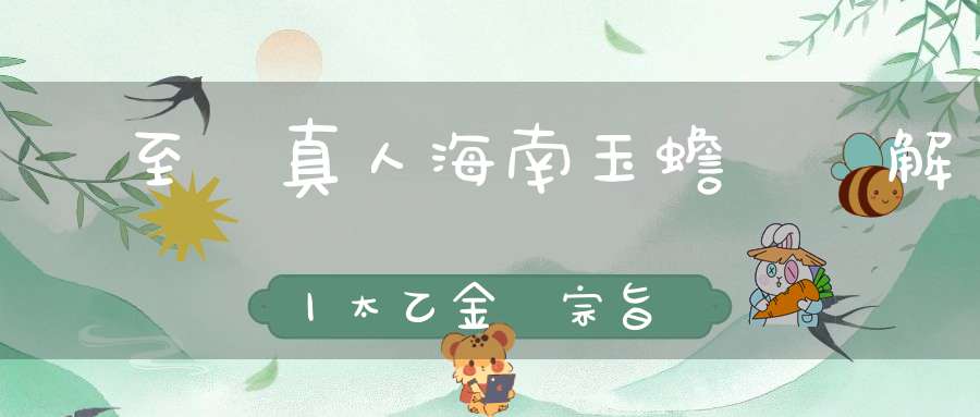 張至順真人海南玉蟾宮講解丨太乙金華宗旨丨回光徵驗第六丨下篇