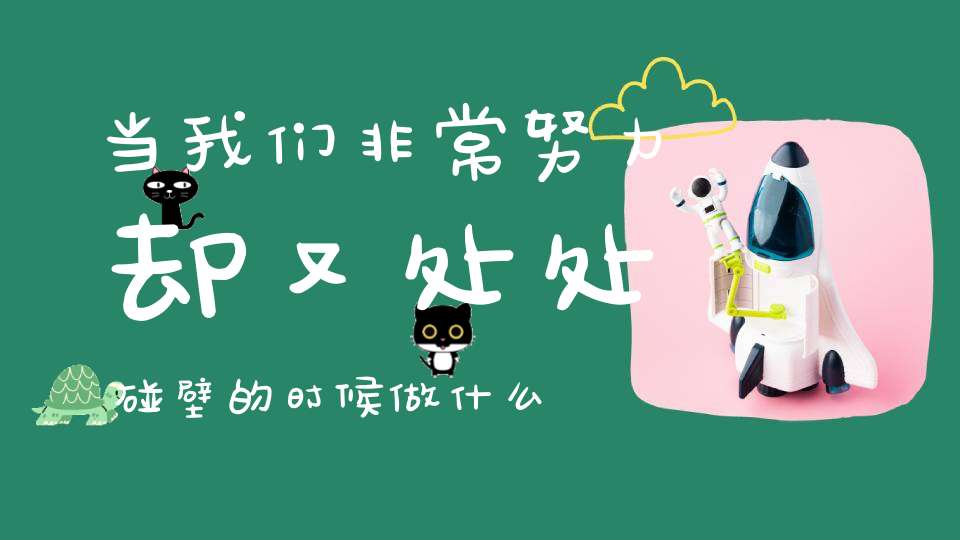 当我们非常努力却又处处碰壁的时候做什么事最能改善现状
