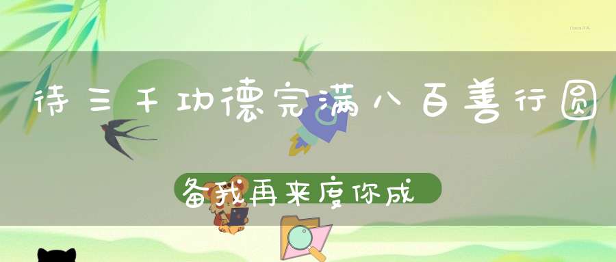 待三千功德完满八百善行圆备我再来度你成仙！