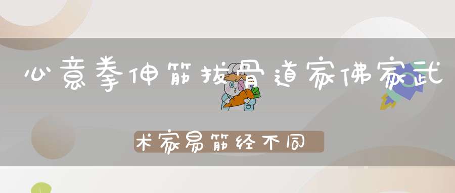 心意拳伸筋拔骨道家佛家武术家易筋经不同的训练方法