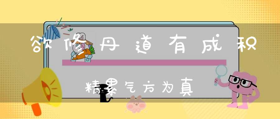 欲修丹道有成积精累气方为真