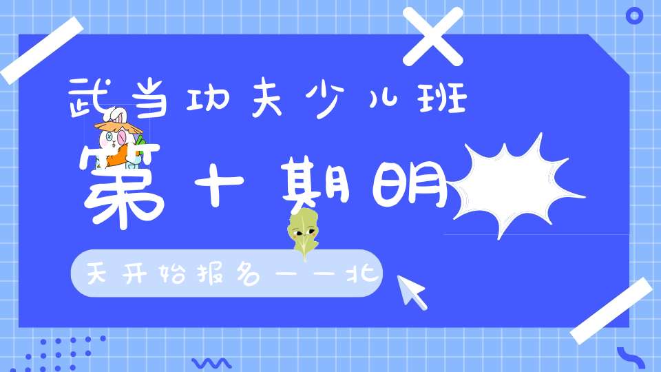 武当功夫少儿班第十期明天开始报名——北京白云观太极公益太极推广活动