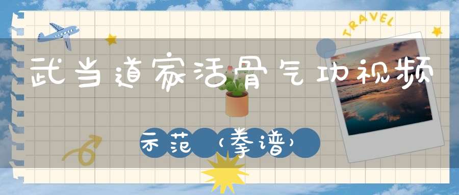 武当道家活骨气功视频示范（拳谱）
