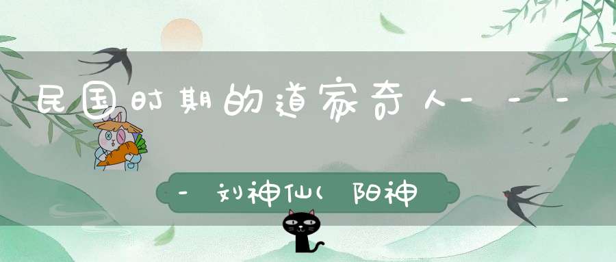 民国时期的道家奇人----刘神仙(阳神成就)