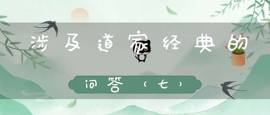 涉及道家经典的问答（七）