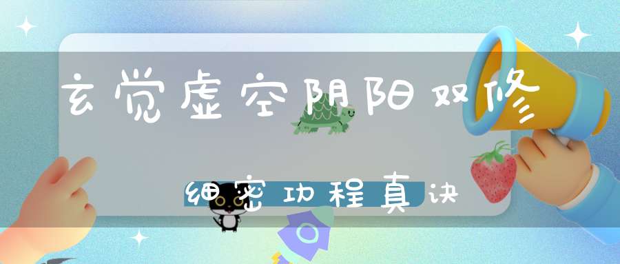 玄觉虚空阴阳双修细密功程真诀