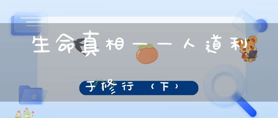 生命真相——人道利于修行（下）