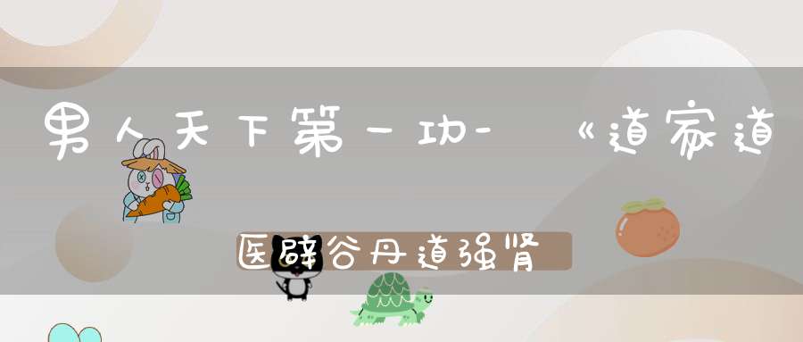 男人天下第一功-《道家道医辟谷丹道强肾功》