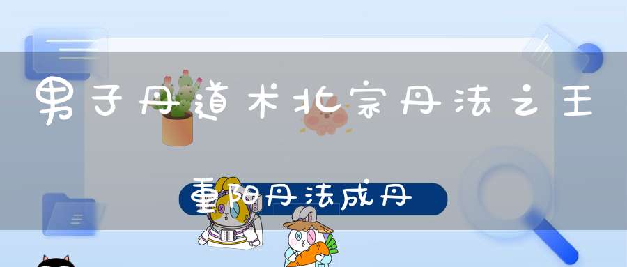 男子丹道术北宗丹法之王重阳丹法成丹