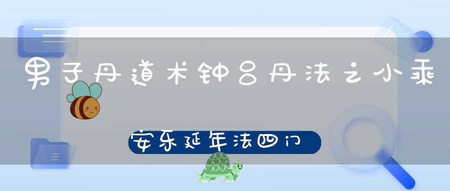 男子丹道术钟吕丹法之小乘安乐延年法四门