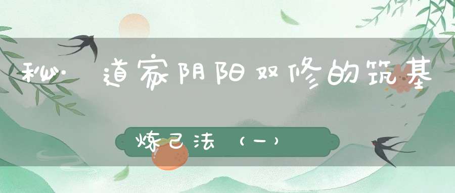 秘·道家阴阳双修的筑基炼己法（一）