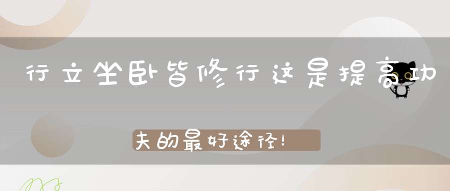 行立坐卧皆修行这是提高功夫的最好途径！