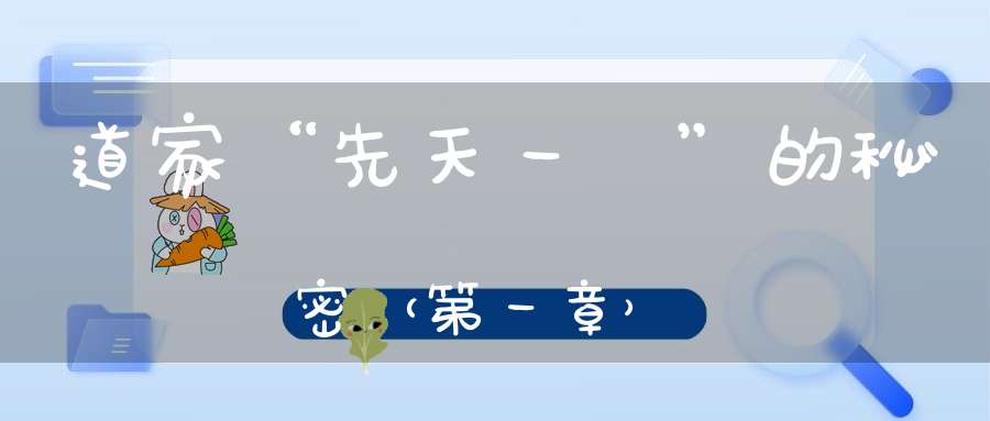 道家“先天一炁”的秘密（第一章）