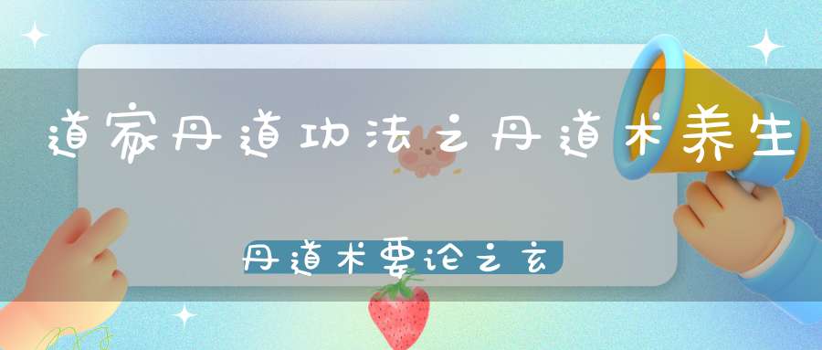 道家丹道功法之丹道术养生丹道术要论之玄问