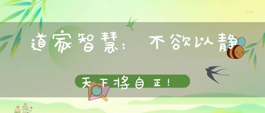 道家智慧：不欲以静天下将自正！