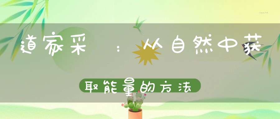 道家采炁：从自然中获取能量的方法