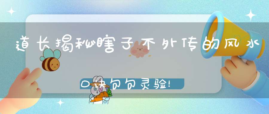 道长揭秘瞎子不外传的风水口诀句句灵验！
