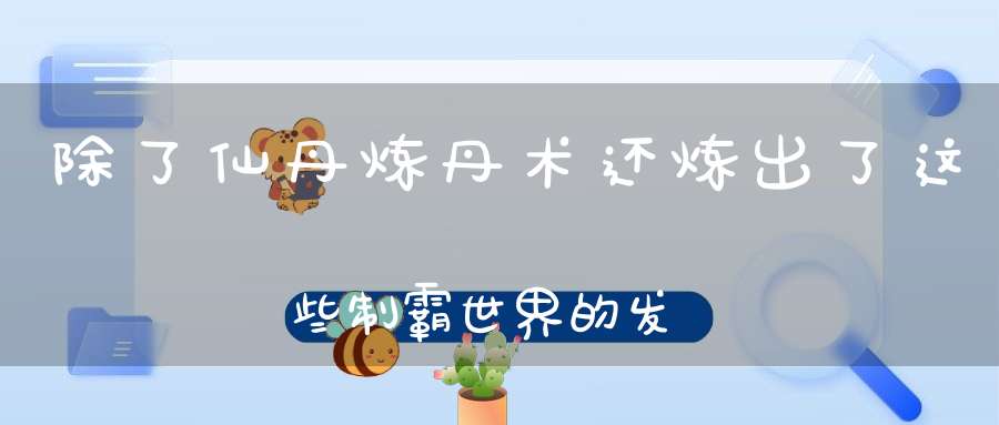 除了仙丹炼丹术还炼出了这些制霸世界的发明比西方早了上千年！