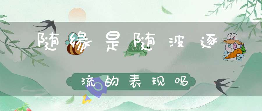 随缘是随波逐流的表现吗