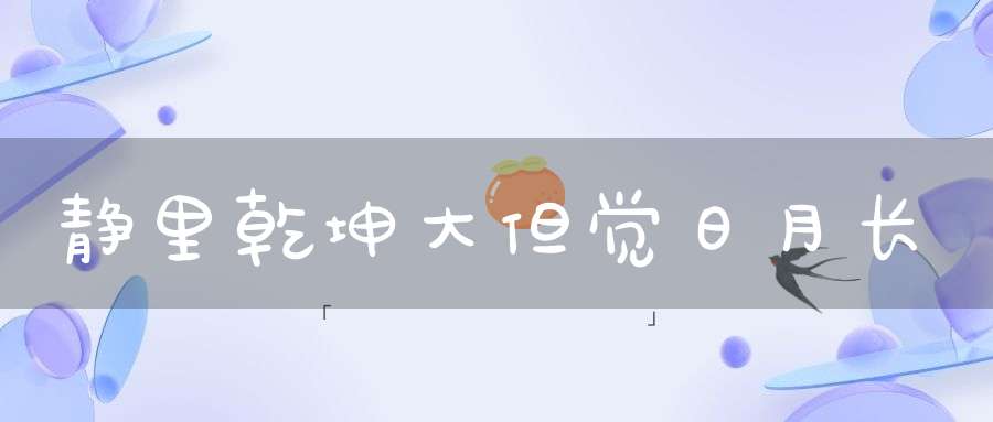 静里乾坤大但觉日月长