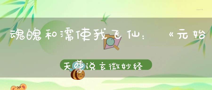 魂魄和濡使我飞仙：《元始天尊说玄微妙经》